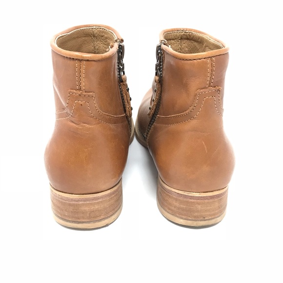 Nordstrom Hinge Cognac Leather Short Ankle Boots - Picture 3 of 8